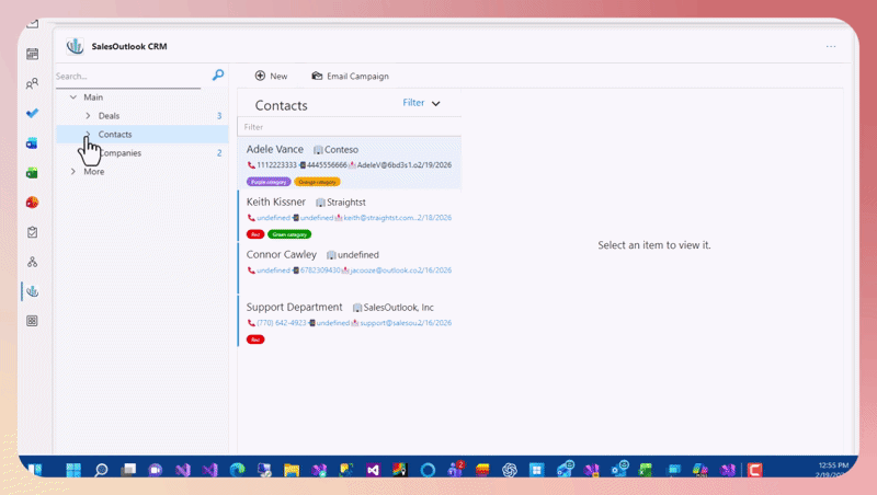 CRM Embedded in Outlook